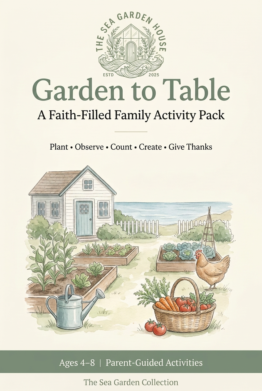 Garden to Table: Christian Homeschool Activity Pack (Ages 4–8)