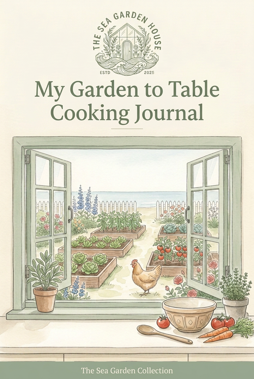 Complete cooking journal cover with title and logo